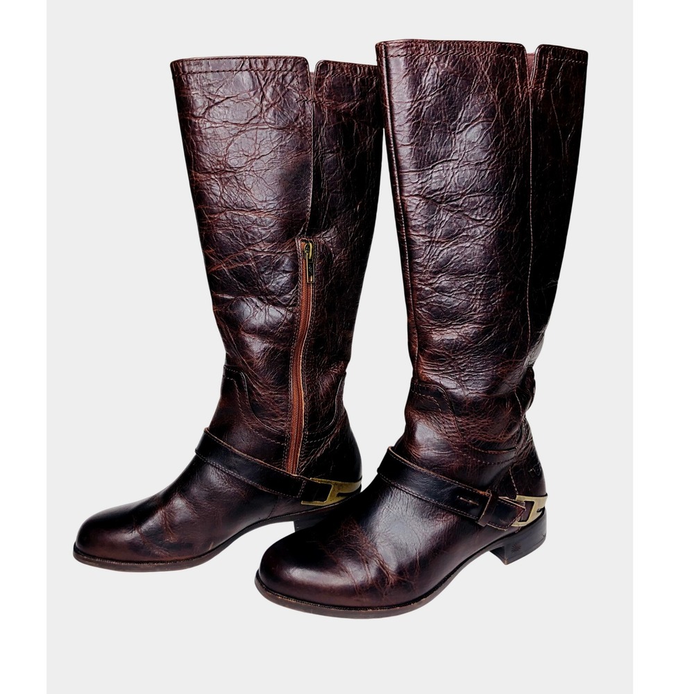 UGG Women's Channing II Brown Distressed Leather Riding Boots Women's‎ Size 6